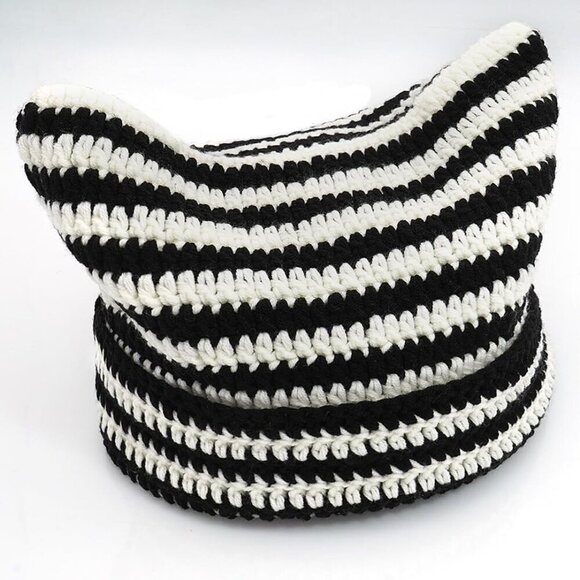 Crochet Cat Ear Beanie Womens Winter Knit Slouchy Hat Gift main image 6